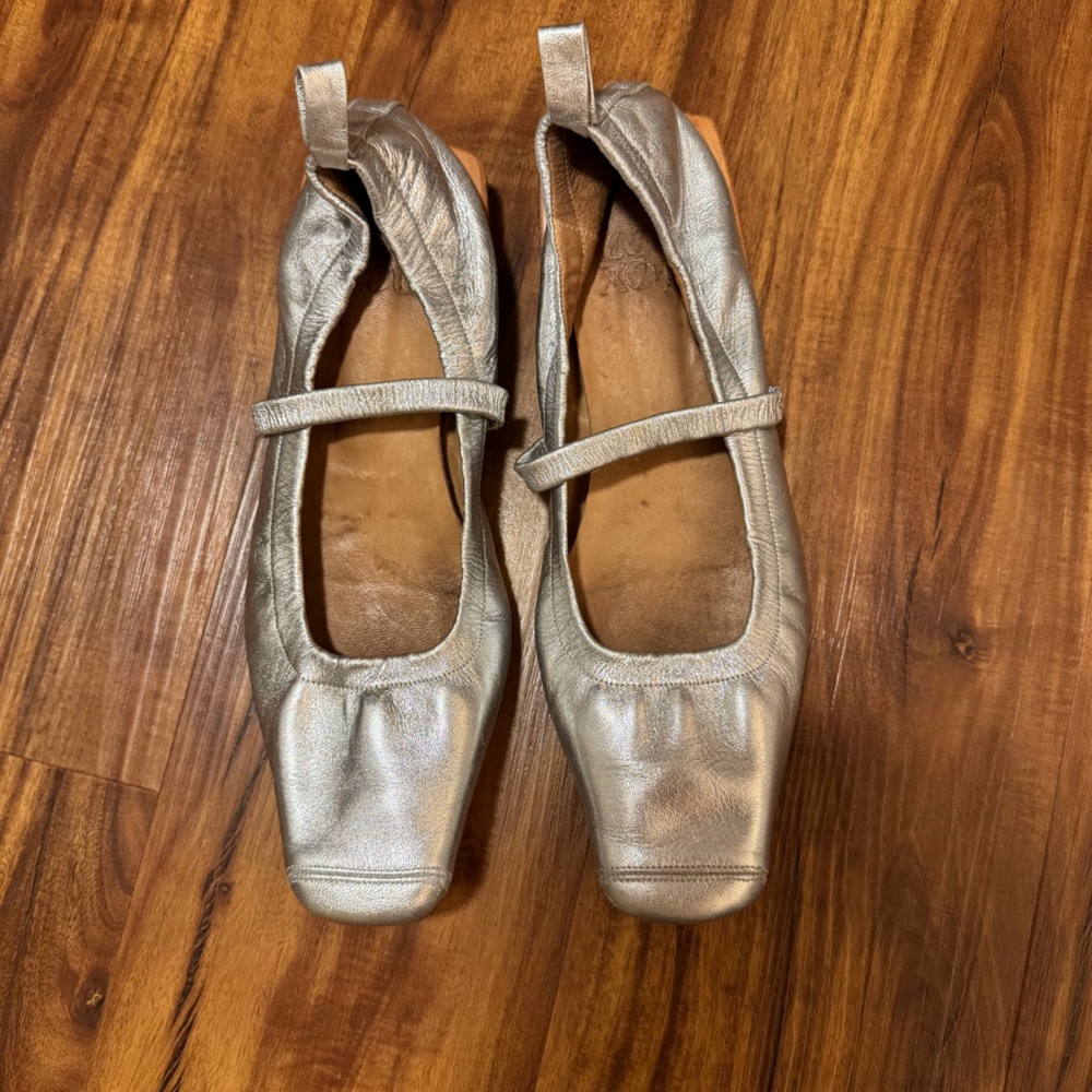 Zou Xou Simona Mary Jane Flat Silver 38